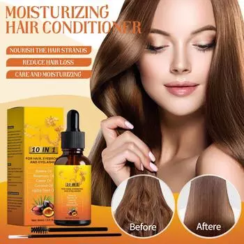 Натуральное масло для ухода за волосами способствует здоровью волос, увлажняет, ухаживает за ними, улучшает состояние волос и их качество, а также улучшает состояние кожи, 60 мл One Size жёлтый