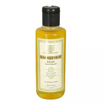 Натуральное Миндальное масло для волос и тела (210 мл), Herbal Hair And Body Oil Sweet Almond, Khadi Natural 32.5