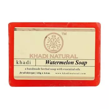 Натуральное мыло ручной работы с Арбузом: для увлажнения кожи (125 г), Watermelon Soap Hand made, Khadi Natural 6.875