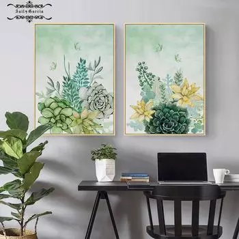Натуральное растение, лист, цветок, картина, суккуленты, ботанический постер и принты, скандинавский настенный художественный холст, картина для дома, скандинавский декор 21*30cm