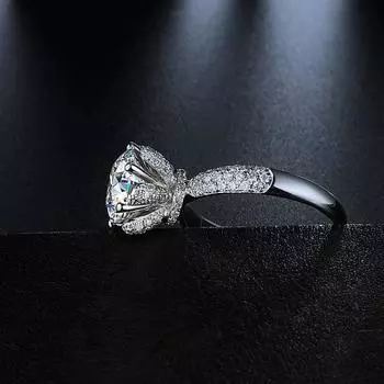 Натуральное серебро 925 пробы 1 карат Fl с бриллиантом, женское кольцо из тонкого серебра 925 пробы, свадебные кольца с драгоценными камнями Bizuteria, коробка для девочек 10 белый