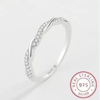 Натуральное серебро 925 пробы Con Ondas с кубическим цирконием CZ, модные украшения для женщин и девочек, антиаллергенные ювелирные изделия, подарки 6 серебряный