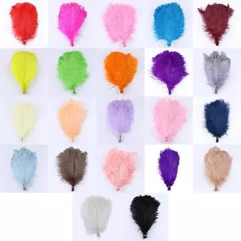 Натуральное страусиное перо 30-35 см Южноафриканское страусиное перо Домашняя цветочная композиция из перьев своими руками 10pcs красный