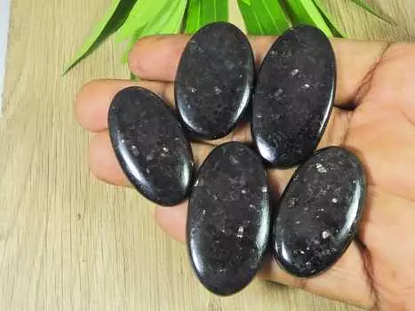 Натуральный нумит овальный лечебный кристалл кабошон россыпью драгоценный камень лот 5 шт 37-44 мм RQ-2482