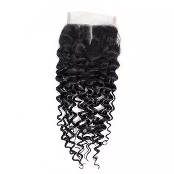 Натуральные 100% натуральные человеческие волосы высокой плотности для девочек, закрытые кудри 8 inches естественный/чёрный