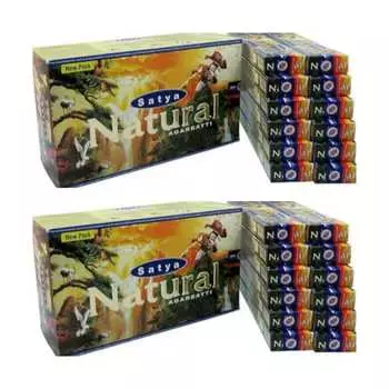 Натуральные ароматические палочки Satya Nag Champa Agarbatti 1+1Комбо(180 ГМ+180 ГМ ) Коробка | 12 упаковок по 15 грамм в коробке | Экспортное качество