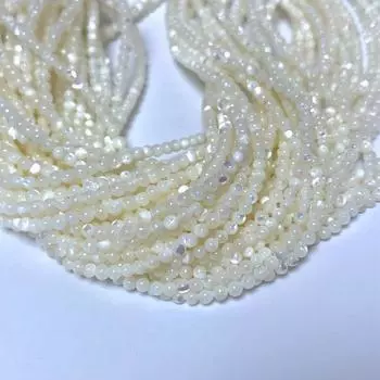 Натуральные белые перламутровые бусины 2 мм, 3 мм, 4 мм, маленькие белые свободные бусины в виде ракушек для изготовления ювелирных изделий 2mm белый