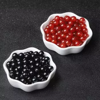 Натуральные бусины из черного и красного агата класса АА, круглые бусины для изготовления ювелирных изделий, браслет, ожерелье, ножной браслет 5mm 100pcs чёрный/красный