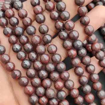 Натуральные бусины из натурального железа с драгоценными камнями «Тигровый глаз», темно-красные черные бусины размером 6 мм, 8 мм, 10 мм, свободные бусины качества AA, бусины размером с прядь 14–15 дюймов. 6 MM 1 Strand Beads