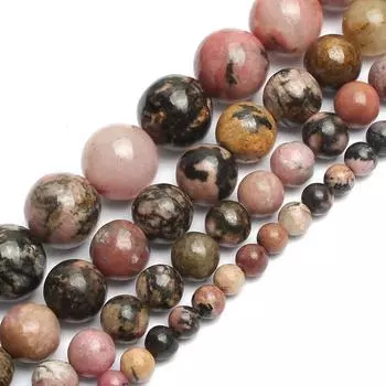 Натуральные черные кружевные круглые бусины из родонита для изготовления ювелирных изделий 4, 6, 8, 10 мм, 15 дюймов 6mm 61pcs beads