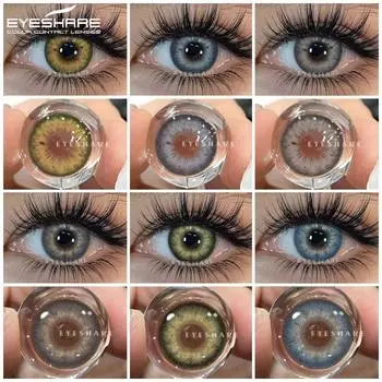 Натуральные цветные контактные линзы, серые контактные линзы для глаз, модные синие линзы, зеленые контактные линзы, годовые 2 шт. контактные линзы 0