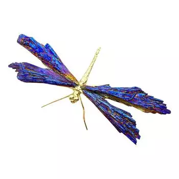 Натуральные гальванизированные синие стрекозы, коллекция декора, натуральный домашний декор, статуэтка стрекозы, кристаллы, стрекозы, подарок для женщин One Size