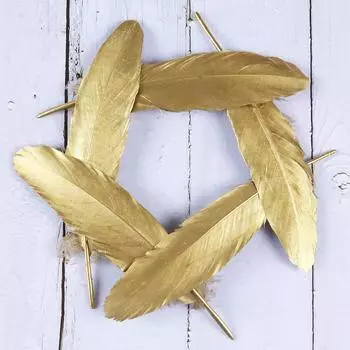 Натуральные гусиные перья 10/20 шт., покрытые золотом, для свадебной вечеринки, подарочной коробки, украшения торта, наполнителя для воздушных шаров, поделок своими руками 10pcs