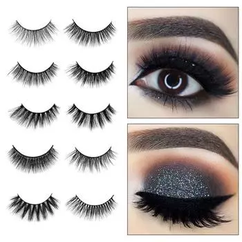 Натуральные густые тонкие завитые искусственные ресницы ручной работы 5 пар норковые накладные ресницы многоразовые длинные накладные ресницы макияж для красоты