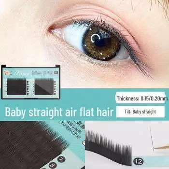 Натуральные, красивые гладкие ресницы из норки: Мягкие, изогнутые по-детски и прямые привитые наращиваемые волосы 15mm Matte Black