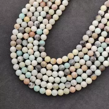 Натуральные многоматовые бусины из амазонита с круглыми шариками и драгоценными камнями, 6 мм, 8 мм, 10 мм, разноцветные бусины из амазонита класса А, бусины длиной 14–15 дюймов. 6 MM 1 Strand Beads