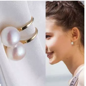 Натуральные модные серьги с пресноводным жемчугом и украшениями для женщин золотой