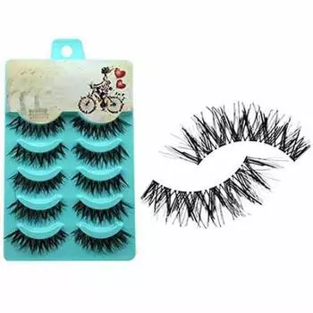 Натуральные мягкие 5 пар накладных ресниц для макияжа глаз, накладные ресницы ручной работы