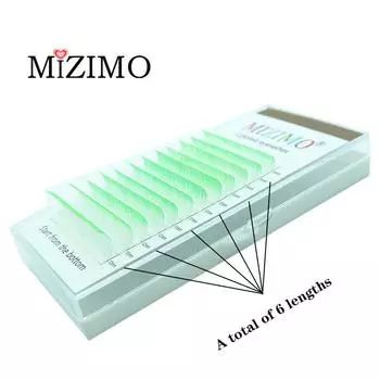 Натуральные мягкие и удлиненные цветные одиночные привитые накладные ресницы для макияжа глаз 0,07 мм C/D 8-13 мм, белый корень и зеленый верх. C