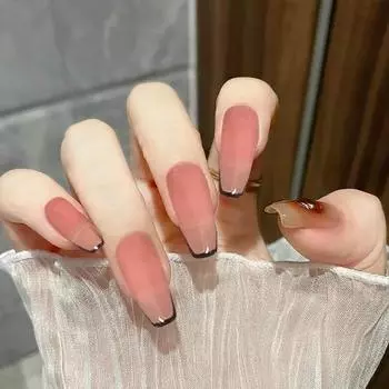 Натуральные накладные ногти Короткие балетные безопасные идеальные французские бесшовные ногти для салонов