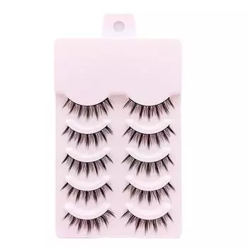 Натуральные накладные ресницы, 5 пар, наборы, толстые щипцы для завивки, наращивание, косплей, макияж, глаза, полный космос, V3S4 black-One-size