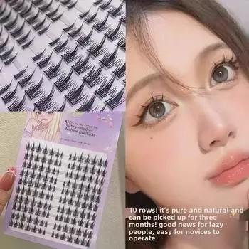 Натуральные накладные ресницы Mengji Shangpin — 10 рядов объемных одинарных ресниц в дьявольском стиле для создания образа Барби из комиксов.