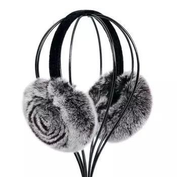 Натуральные наушники из 100% меха кролика Рекс, женские осенне-зимние теплые наушники, утеплители для ушей, зимние наушники с цветком розы
