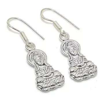 Натуральные непальские подарочные серьги ручной работы из стерлингового серебра 925 пробы 1,65 дюйма Y8G97