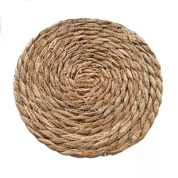 Натуральные плетеные салфетки из водного гиацинта Круглые плетеные соломенные салфетки для обеденного стола Большая салфетка для тарелокТканые салфетки для столовых приборов One Size