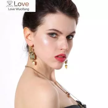 Натуральные серьги-капли из ракушек с пресноводным жемчугом и жуками для женщин