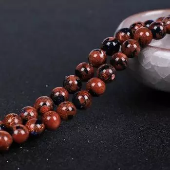 Натуральные смешанные золотые бусины с синим песком, гладкие круглые бусины из драгоценных камней для изготовления ювелирных изделий своими руками 6mm-60pcs