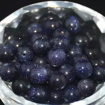 Натуральные свободные бусины-разделители, гладкие круглые бусины с синим песком для изготовления ювелирных изделий 6