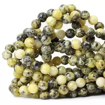 Натуральные желтые бирюзовые круглые свободные бусины для изготовления ювелирных изделий, ожерелье, браслеты «сделай сам», аксессуары 4mm-80pcs