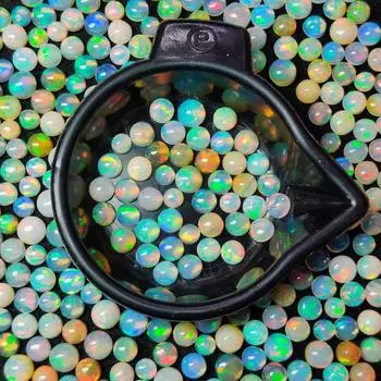 Натуральный эфиопский огненный опал кабошон высшего качества класса ААА диаметром 5 мм, круглая форма, драгоценный камень, лечебный камень, свободный камень. 2 Piece 5 MM Round