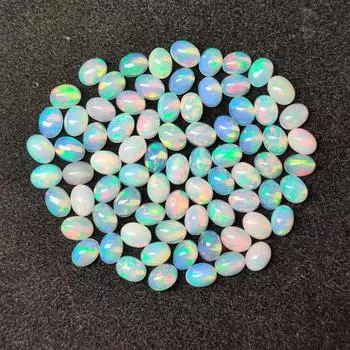 Натуральный эфиопский опал Multi Fie, качество AAA, овальная форма, опал, кабошон 10x8 мм, лечебный камень, партия драгоценных камней из натурального опала. 10x8 MM Opal 2 Pieces