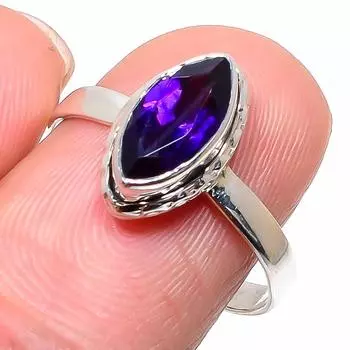 Натуральный африканский аметист драгоценный камень 925 стерлингового серебра ювелирное изделие кольцо размер 9.5 u1M15