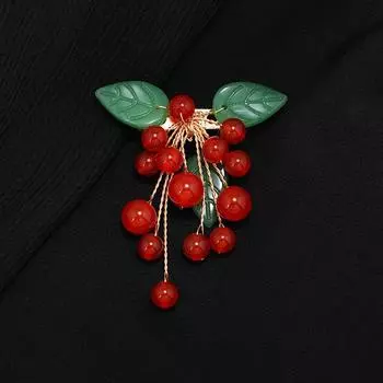 Натуральный агат брошь в виде винограда ручная работа нишевый дизайн высококлассный темперамент булавка элегантные аксессуары для платья костюма женские