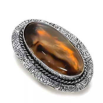 Натуральный агат Монтана драгоценный камень ювелирное изделие из стерлингового серебра 925 пробы размер кольца 7 s2k33