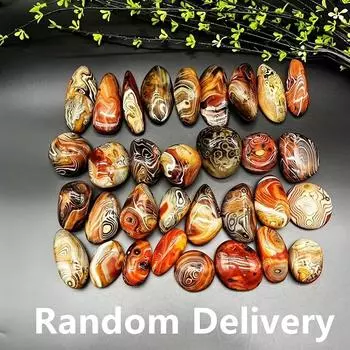Натуральный агат, пальмовый камень, кристалл, натуральный полосатый, высокополированный для успокоения ума и снятия беспокойства 1 Pcs