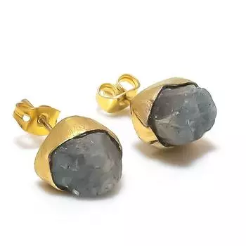 Натуральный аквамарин, грубый драгоценный камень, стерлинговое серебро 925 пробы, подарочные серьги j1j85