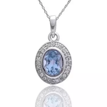 Натуральный аквамарин овальной огранки драгоценный камень изысканный кулон ~925 стерлингового серебра кулон для матери жены жениха M синий