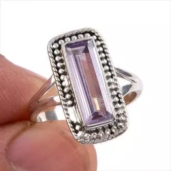 Натуральный александрит драгоценный камень 925 цельное серебро ювелирное кольцо размер 7 M6l63