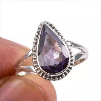 Натуральный александрит драгоценный камень 925 цельное серебро ювелирное кольцо размер 9 C5I33