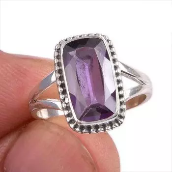 Натуральный александрит драгоценный камень 925 цельное стерлинговое серебро ювелирное кольцо размер 6 w1q19