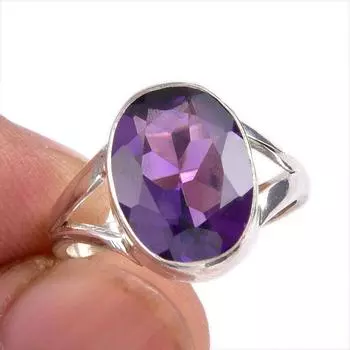 Натуральный александрит драгоценный камень 925 цельное серебро ювелирное кольцо размер 6 C7m29