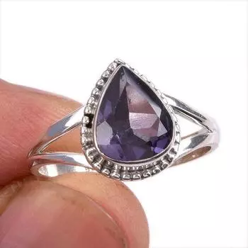 Натуральный александрит драгоценный камень 925 цельное серебро ювелирное кольцо размер 9 N4i48