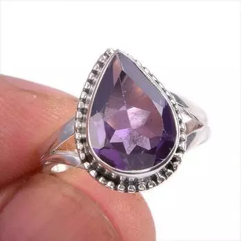 Натуральный александрит драгоценный камень 925 цельное стерлинговое серебро ювелирное кольцо размер 6 R6N11