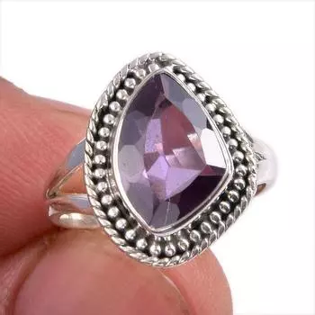 Натуральный александрит драгоценный камень 925 цельное серебро ювелирное изделие кольцо размер 6 t9H36