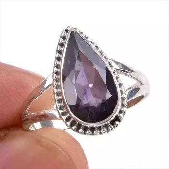 Натуральный александрит драгоценный камень 925 цельное серебро ювелирное кольцо размер 8 M3B08