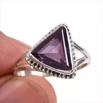 Натуральный александрит драгоценный камень 925 цельное серебро ювелирное кольцо размер 9 e1n58